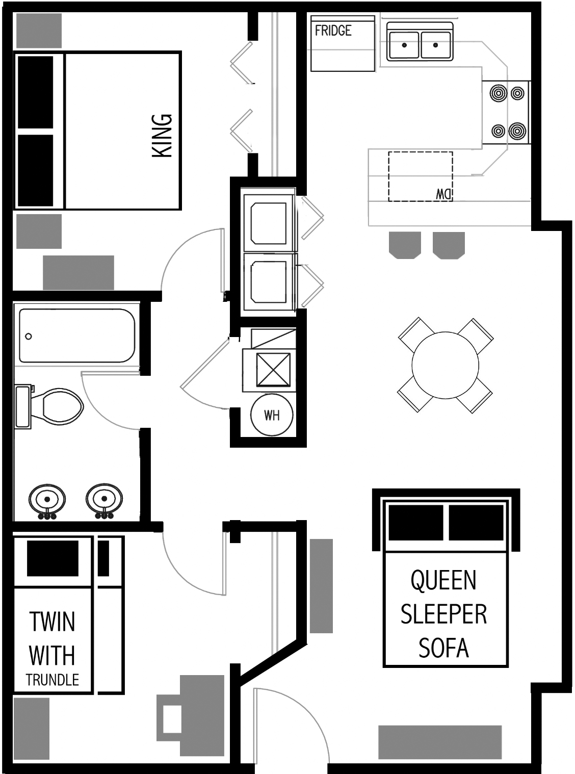 2-bedroom Vacation Rental Floor Plan